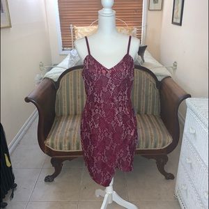 Max + Ash Wine and Silver Cocktail Dress- Size Lrg